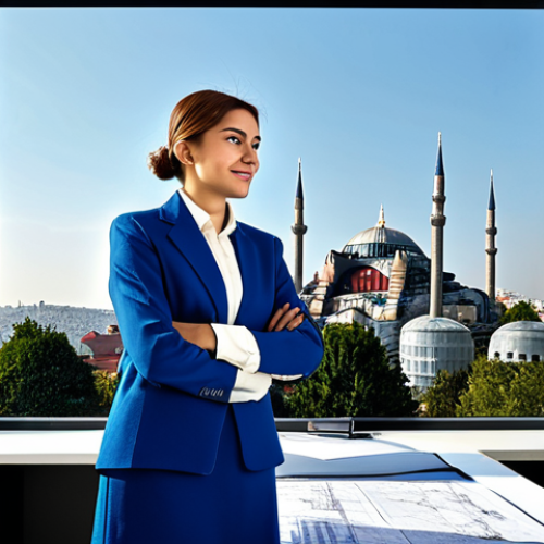 Home 20 **
A professional female architect, fully clothed in a modest and stylish outfit suitable for a business meeting, is presenting blueprints in a modern office overlooking Istanbul. The Hagia Sophia and Blue Mosque are visible in the background. Appropriate attire, safe for work, perfect anatomy, natural proportions, professional photography, high quality. Family-friendly and appropriate content.
**